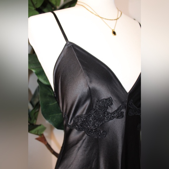 Victoria's Secret Black Jaguar Satin Romper - Picture 5 of 14